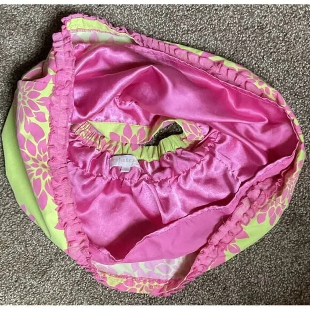 Trish Scully Pink And Green Floral Lined Skirt Girls‎ Size 3T